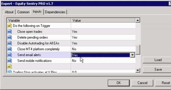 Forex EA Settings