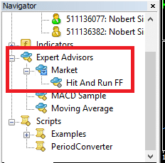 "Expert Advisors" tab