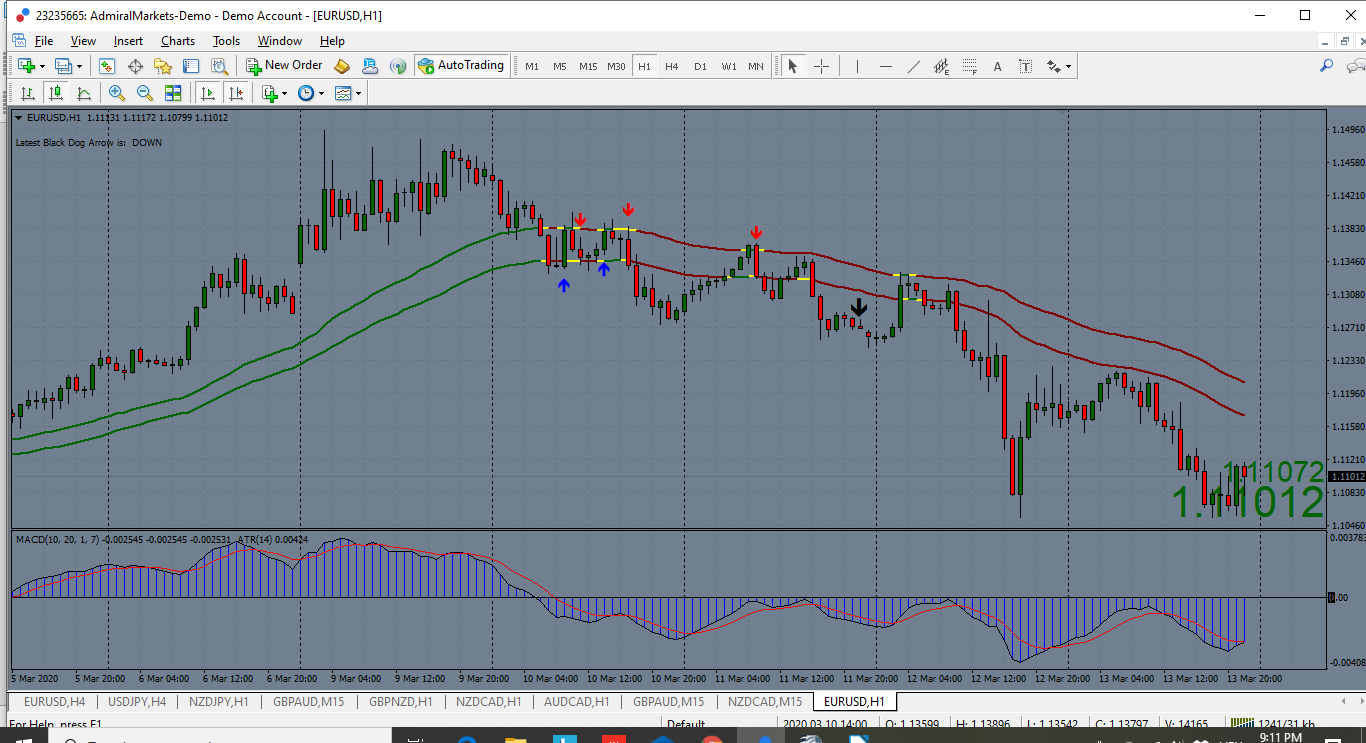 black dog indicator on chart view