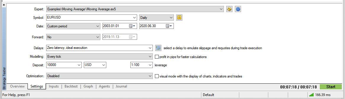 Using Strategy Tester