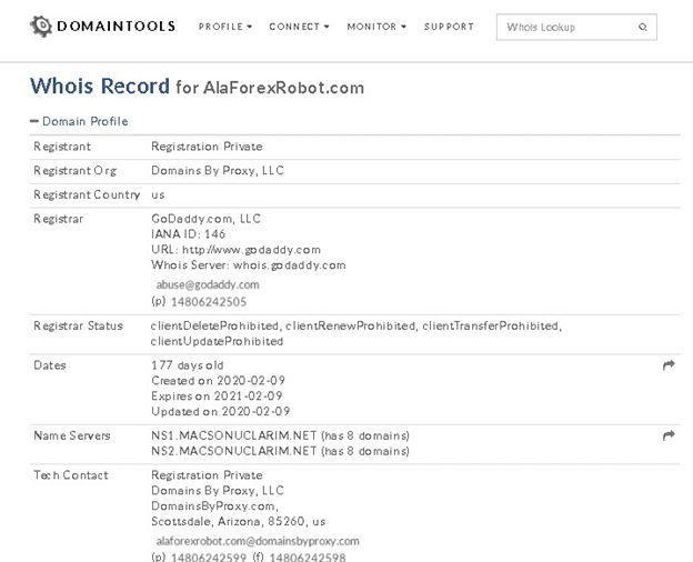 whois.domaintools.com results