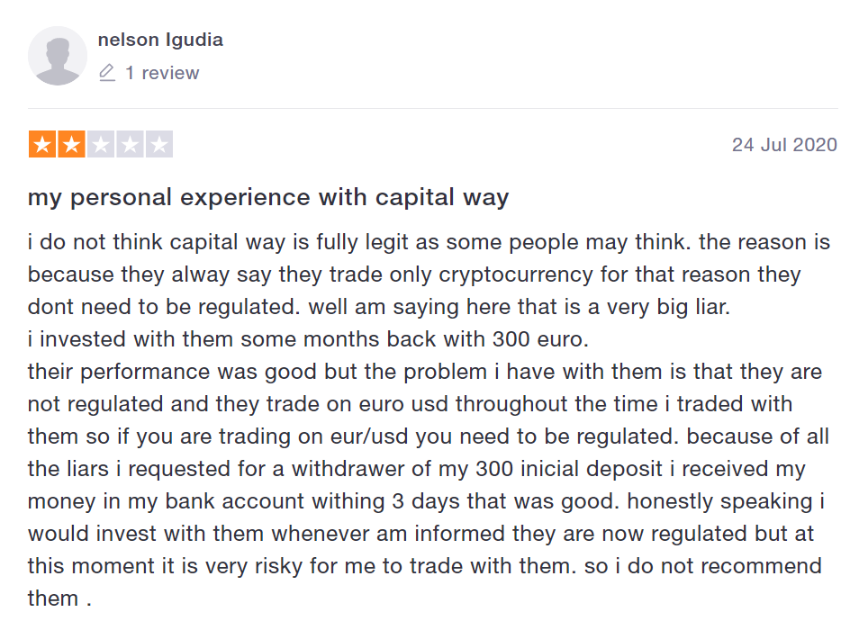 Capital Way Customer Reviews