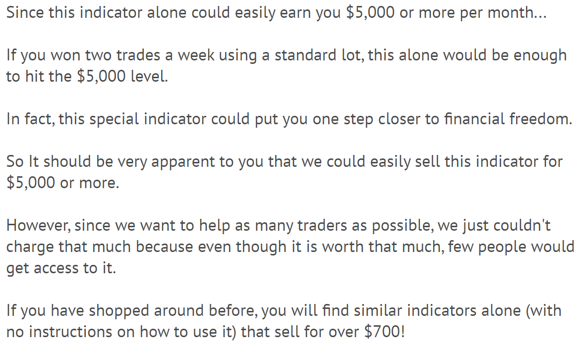 EFC Indicator Product Offering