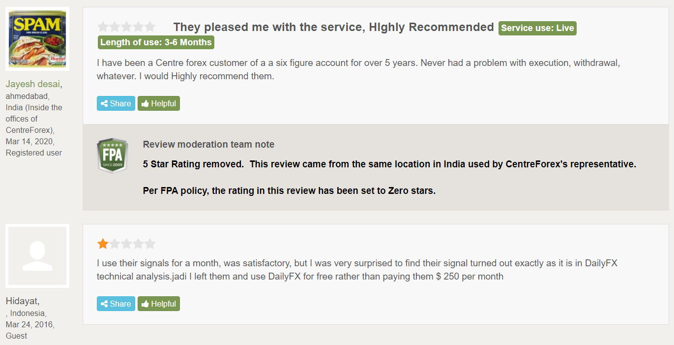 Centre Forex Customer Reviews