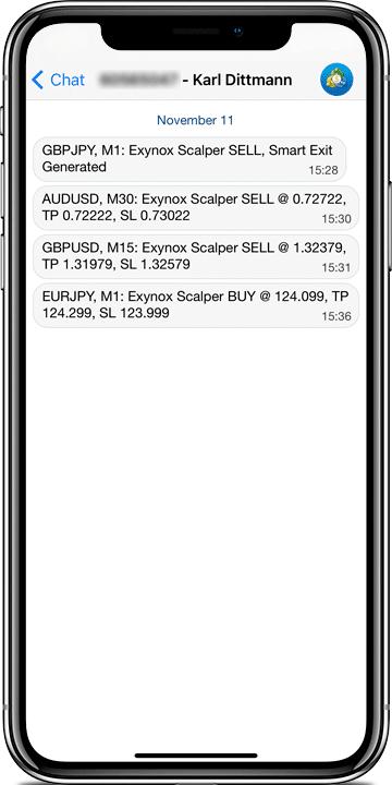 Exynox Scalper pop-up alert