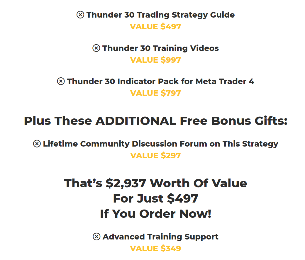 Thunder 30 Signals Product Offering