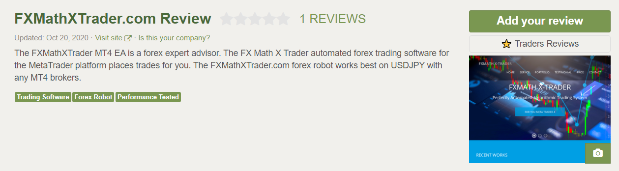 FXMath X-Trader Customer Reviews