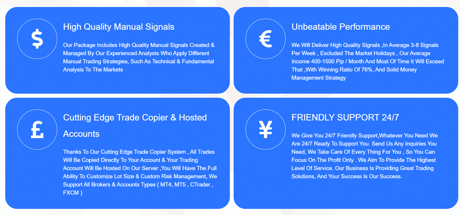 Waw Forex Signals features