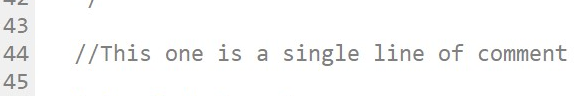 Single-line comments start with a double slash. Note that single-line comments do not require an ending tag.