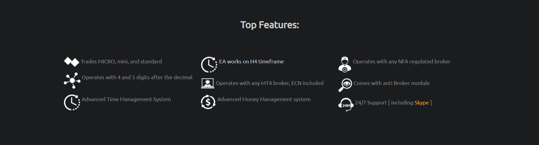 Yeti Forex Robot features