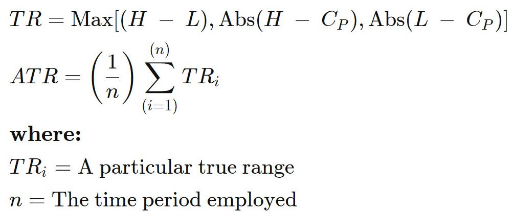 Average True Range formula