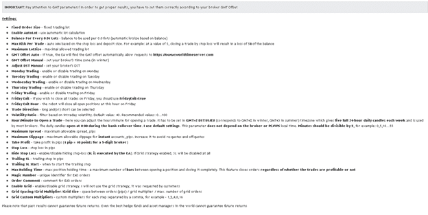 Perfect Score. To get proper trading results, the developer warns us that GMT settings should be set correctly according to your broker GMT Offset