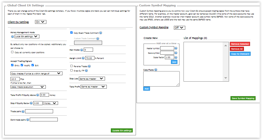 Robocopy FX. We have a screenshot of how copy-trading settings look like