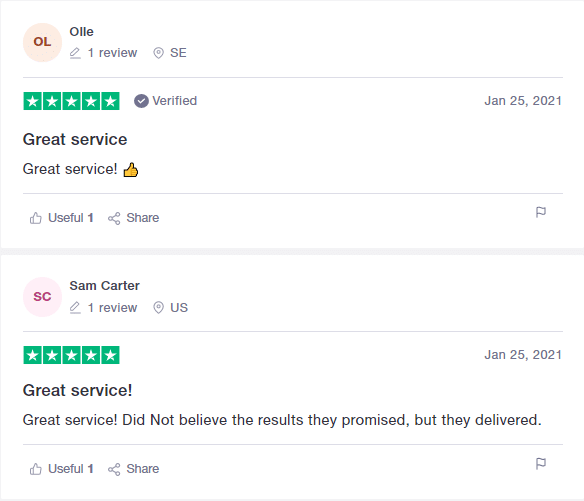 Ohlsen Trading Customer Reviews