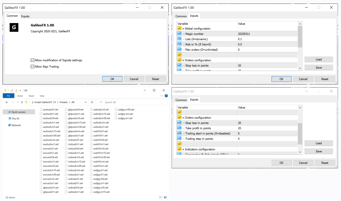 Galileo FX settings