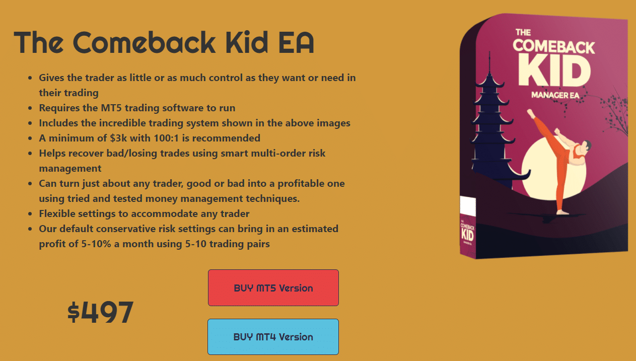 The Comeback Kid EA pricing.