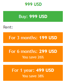 Pricing packages of SIEA Zen.