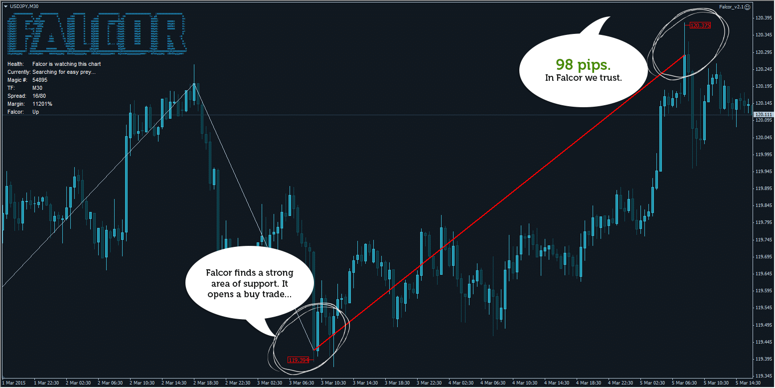 Falcor Forex Robot trading results.