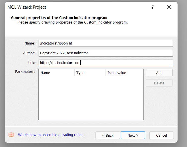 Custom indicator robot