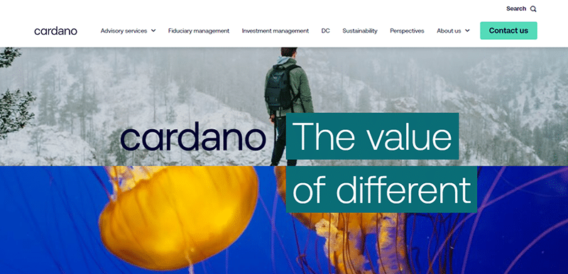 The Cardano home page.