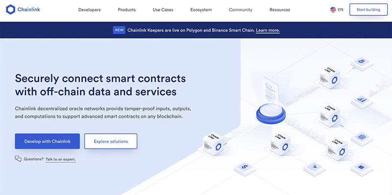 Chainlink’s homepage
