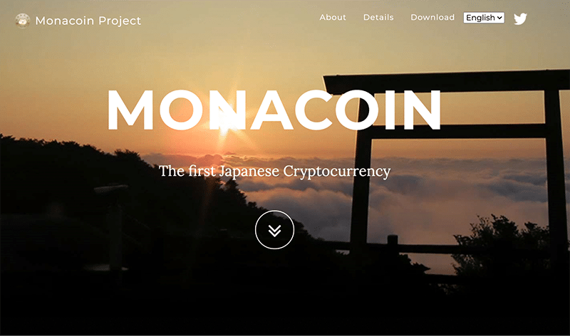 MonaCoin’s homepage
