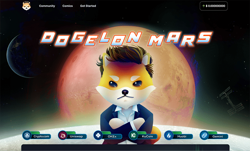 Dogelon Mars’ homepage