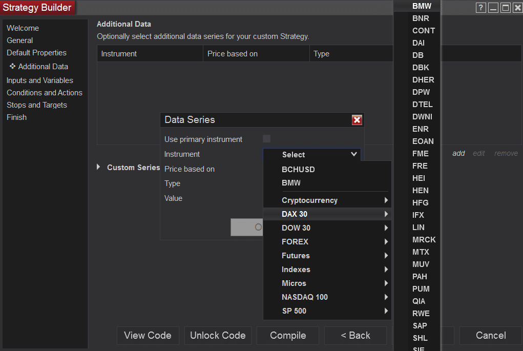 Selecting the asset