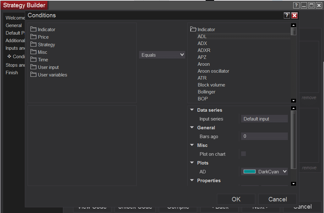 selecting the indicators