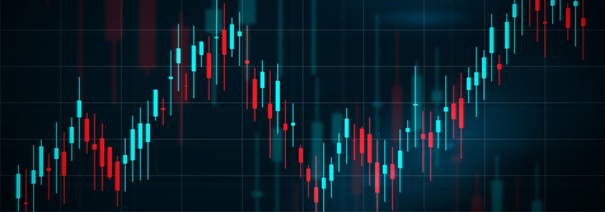 Image of a blue and red-colored candlestick chart