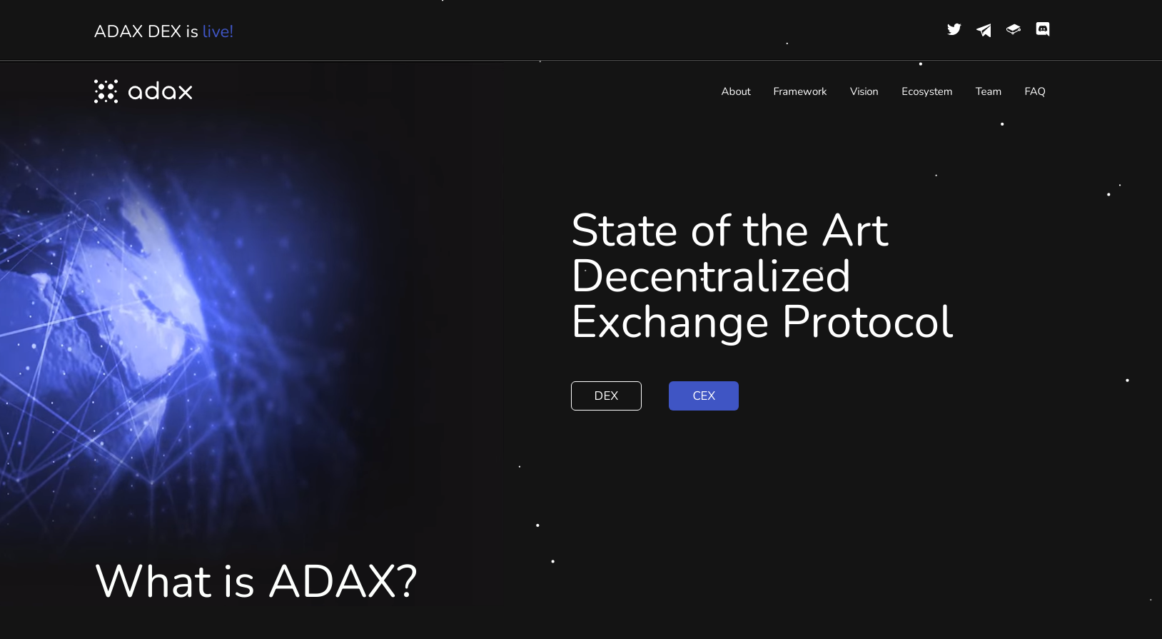 ADAX start page