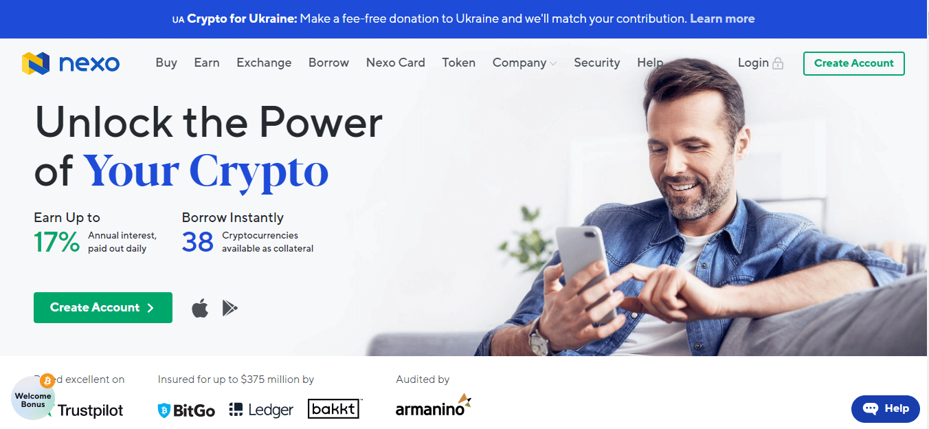 The Nexo website