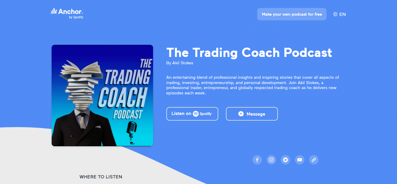 The Trading Coach podcast on Anchor FM.