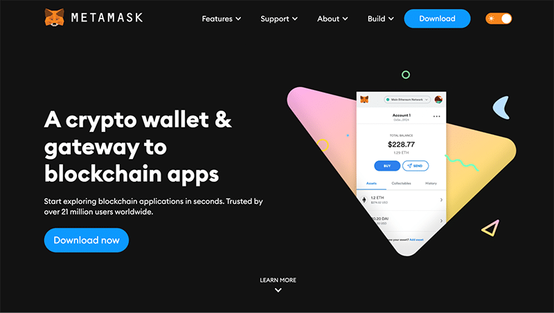 MetaMask’s homepage