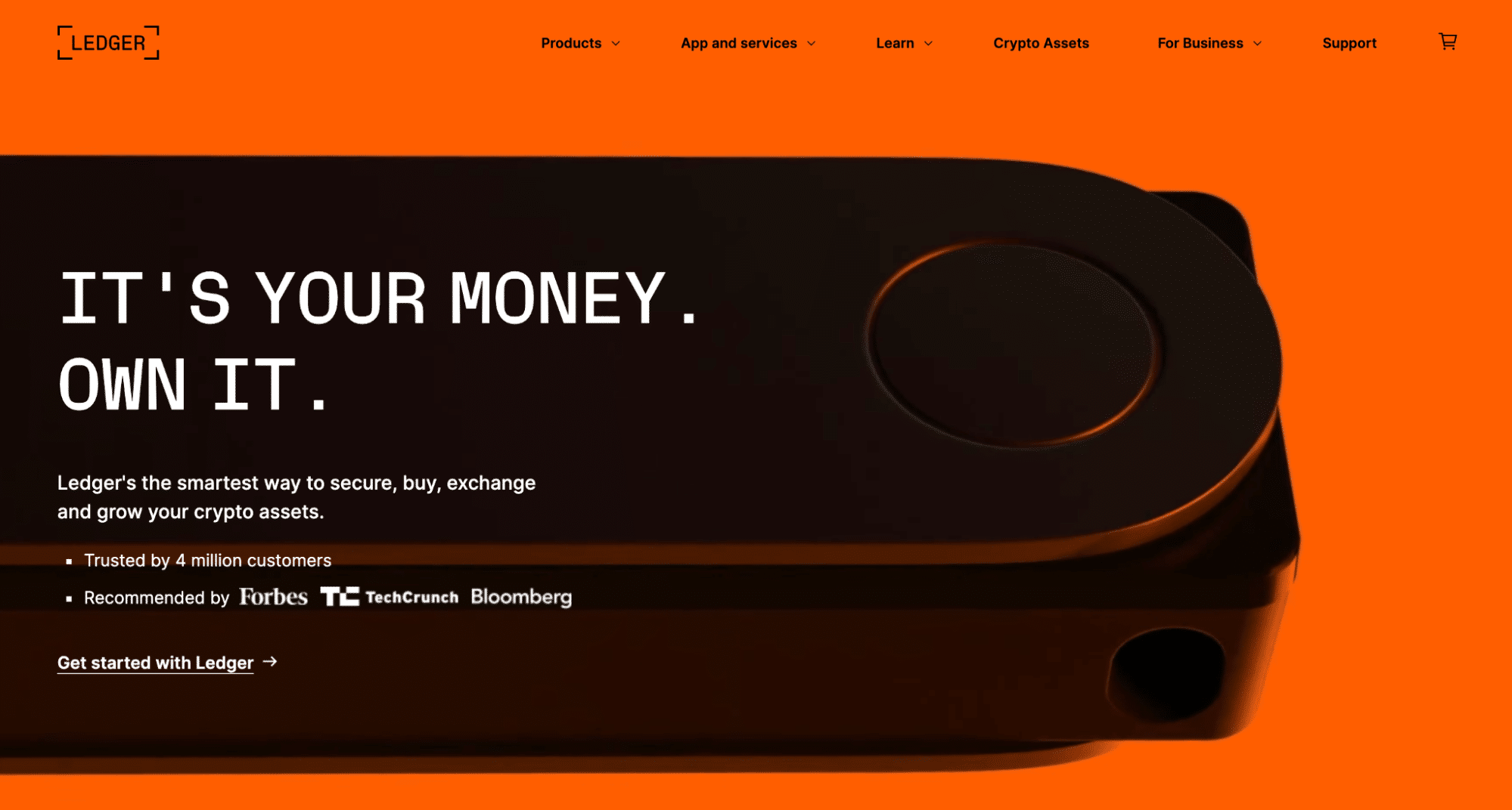 Ledger’s homepage