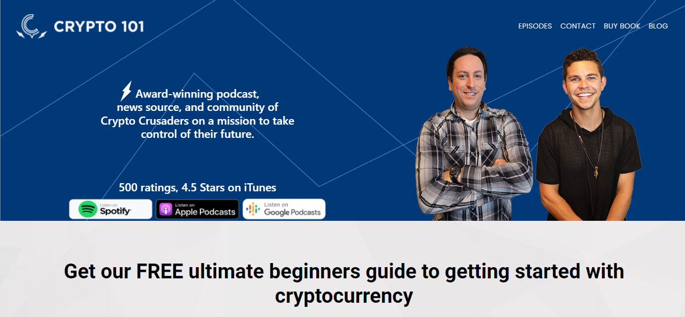 Crypto 101’s landing page.