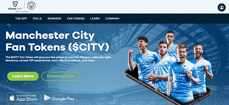 The $CITY page on Socios.