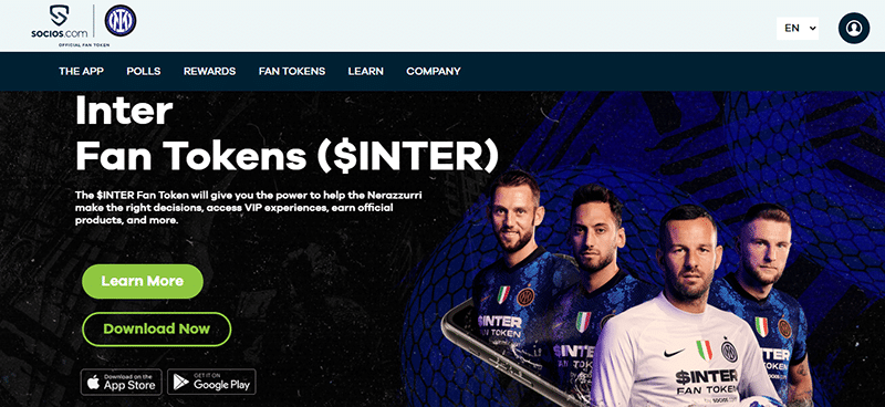 The $INTER page on Socios.