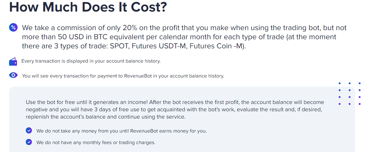 Pricing of RevenueBot.