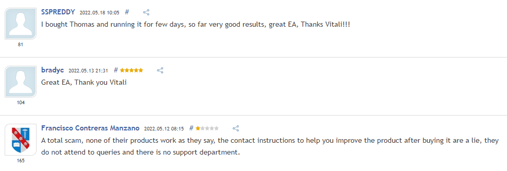 Customer feedback on MQL5. 