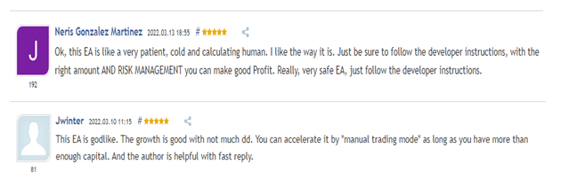 Positive user reviews. 