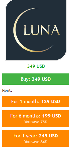 Luna’s pricing plans. 