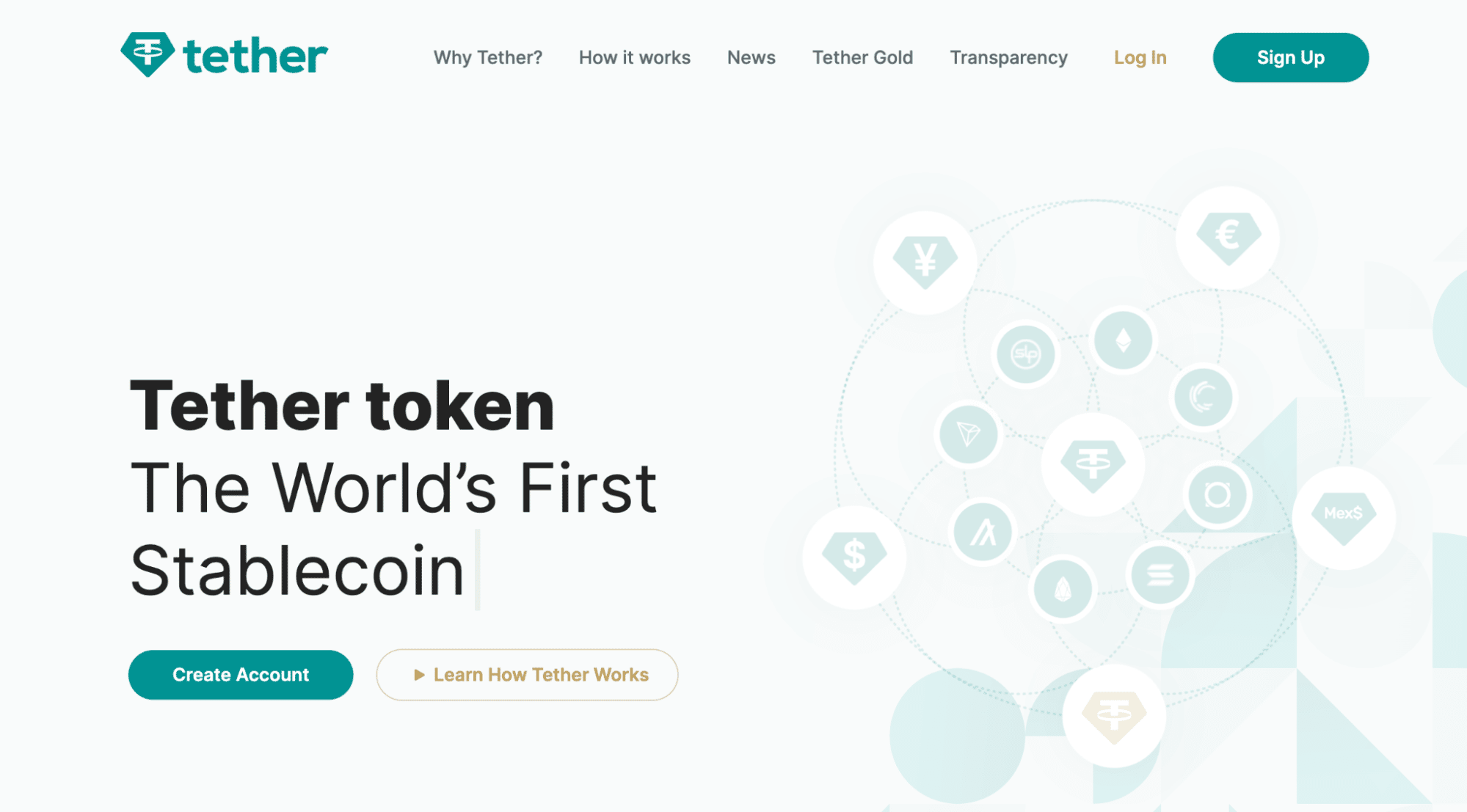 Tether’s homepage